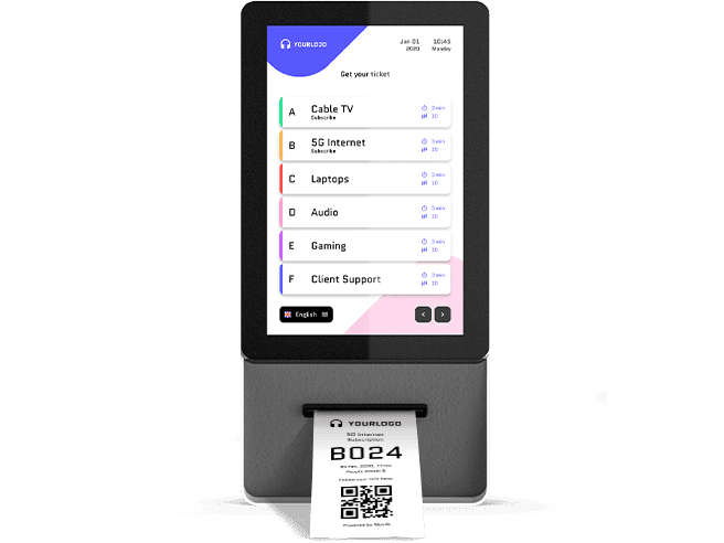 Moviik Queueing Kiosk in black