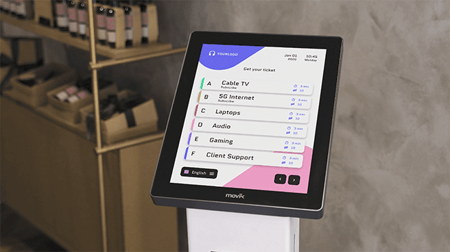 A spacious 15” screen for easy check-in and form submissions.