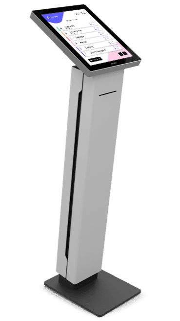 Moviik Queueing Kiosk in white Moviik Queueing Kiosk in white