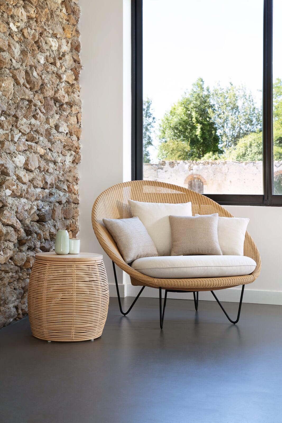 vivi side table, joe lounge chair, vincent sheppard, luxury furniture, indoor furniture, outdoor furniture, cozy spaces, strand road furniture, luxury furniture ireland