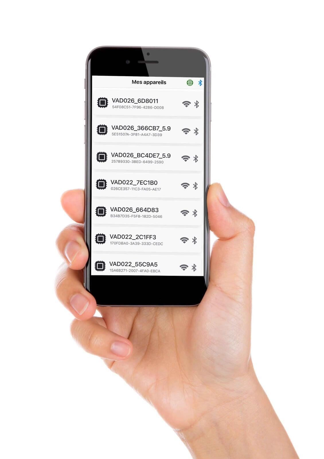 Application Vadalarm Smart sur smartphone