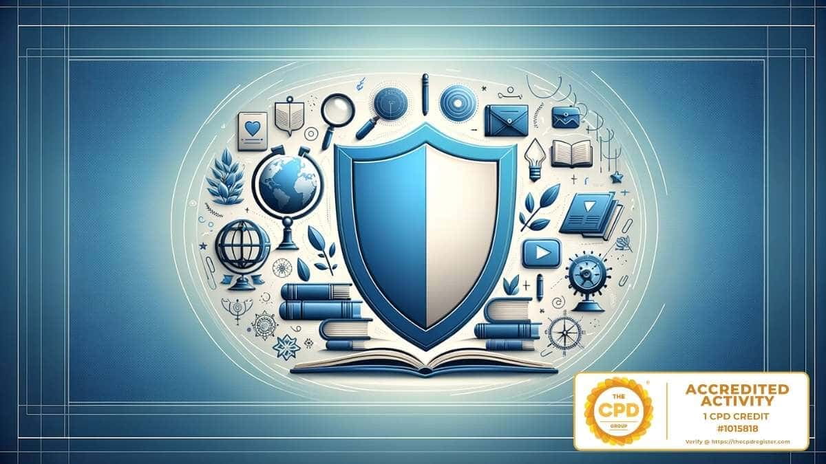 Illustration of professionals safeguarding and supporting individuals for the Prevent Strategy course