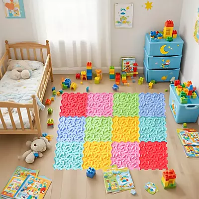Модулен килим за игра Ortho Puzzle – сензорен ортопедичен пъзел за деца