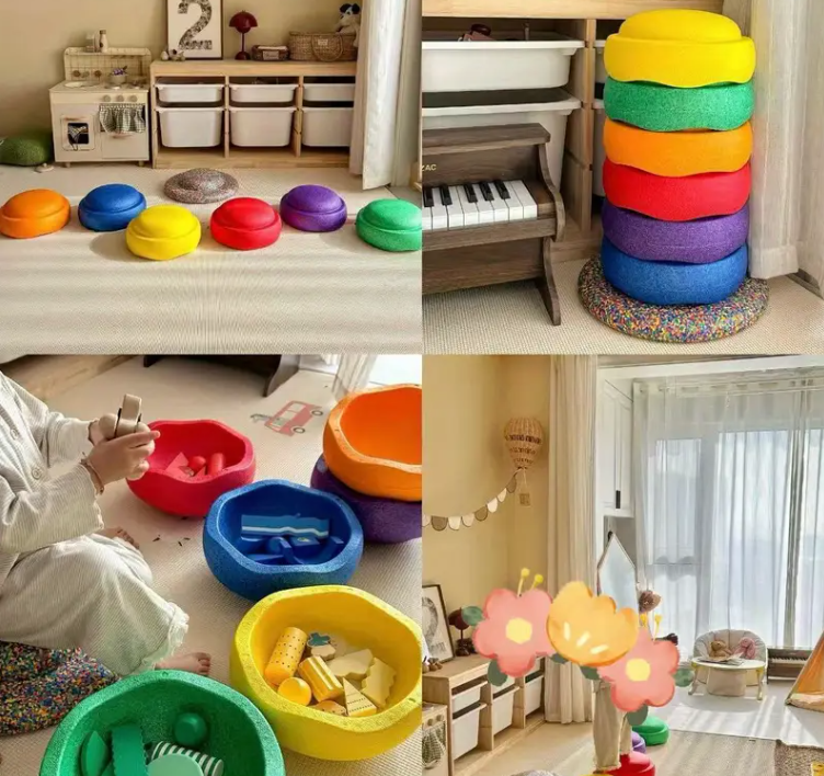 Цветни камъни за баланс тип Stepping Stones комплект от 6 части Цветни камъни за баланс тип Stepping Stones комплект от 6 части