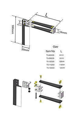 Tenshock Carbon CNC Rudder Set 110MM Carbon fiber CNC rudder system Tenshock Carbon CNC Rudder Set 110MM Carbon fiber CNC rudder system