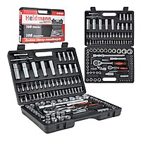 Socket Set with Ratchets, Adapters and Extensions 1/2 and 1/4 in. Drive 108 pcs G10151 HEIDMANN Socket Set with Ratchets, Adapters and Extensions 1/2 and 1/4 in. Drive 108 pcs G10151 HEIDMANN
