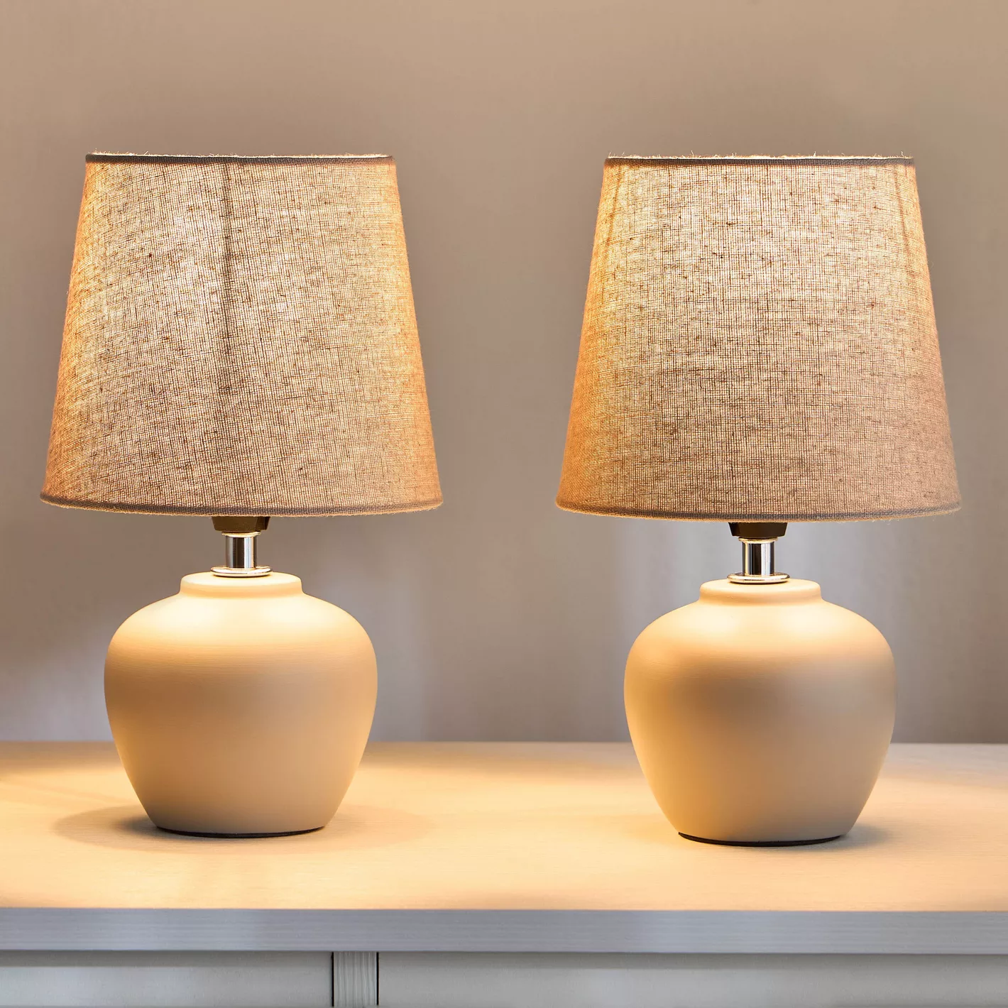 Fringilla 2-Piece Ceramic Table Lamp Set - 26 cm Fringilla 2-Piece Ceramic Table Lamp Set - 26 cm