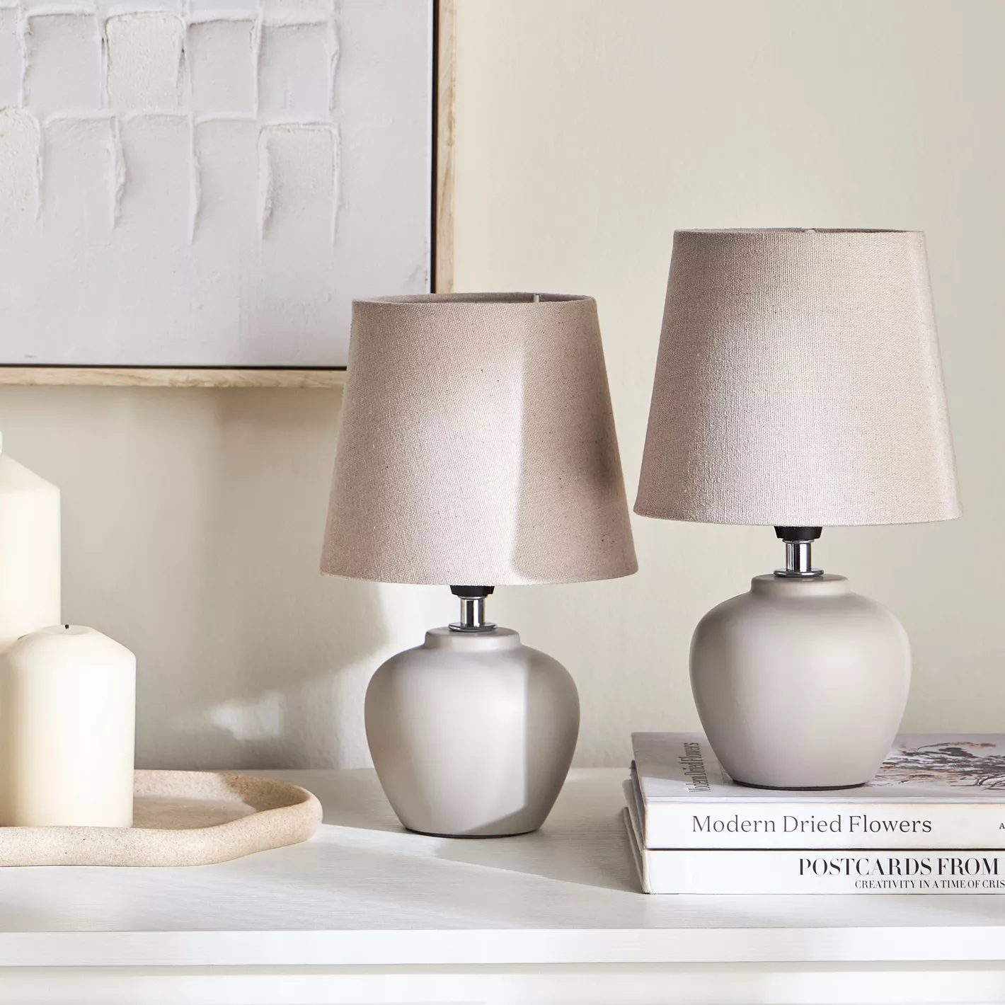 Fringilla 2-Piece Ceramic Table Lamp Set - 26 cm Fringilla 2-Piece Ceramic Table Lamp Set - 26 cm