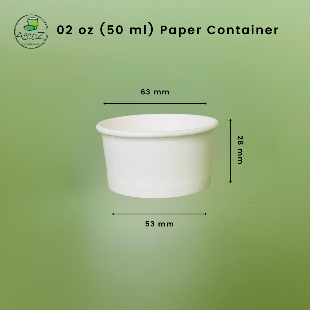 02 oz (50 ml) Paper Container Box - White 02 oz (50 ml) Paper Container Box - White