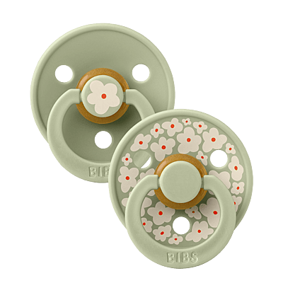 Bibs Pacifier Studio Colour 2 Pack Jasmine Latex Size 1 Sage Mix