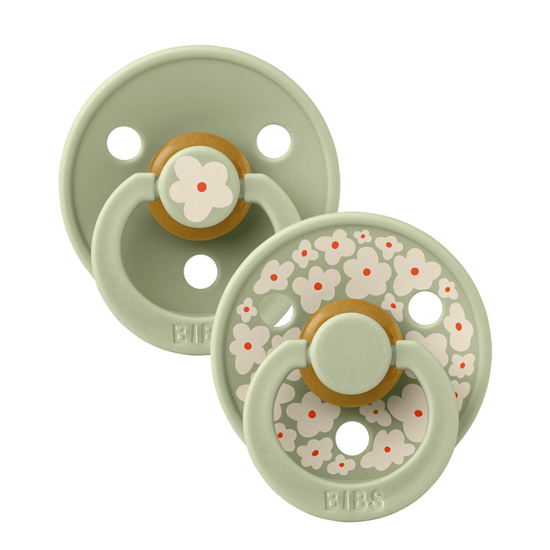 Bibs Pacifier Studio Colour 2 Pack Jasmine Latex Size 1 Sage Mix