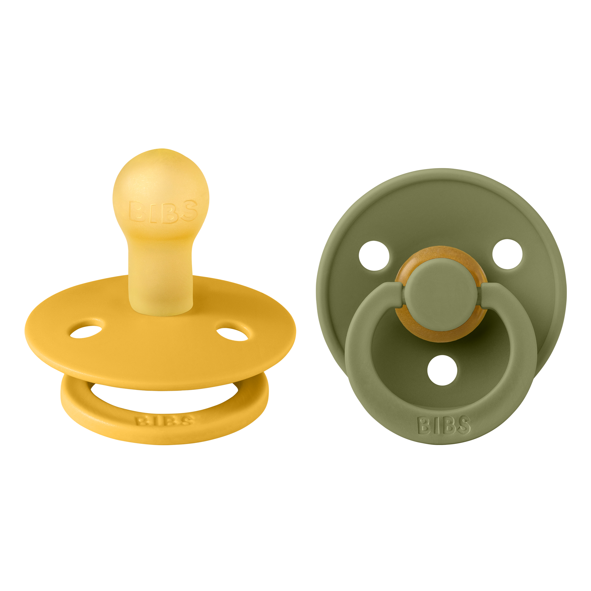 BIBS Colour 2 PACK Latex Honey Bee/Olive BIBS Colour 2 PACK Latex Honey Bee/Olive