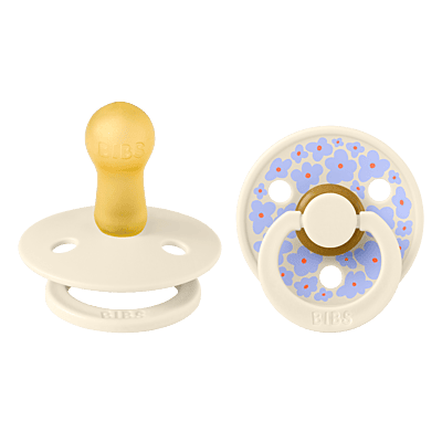 Bibs Pacifier Studio Colour 2 Pack Jasmine Latex Size 2 Ivory Mix