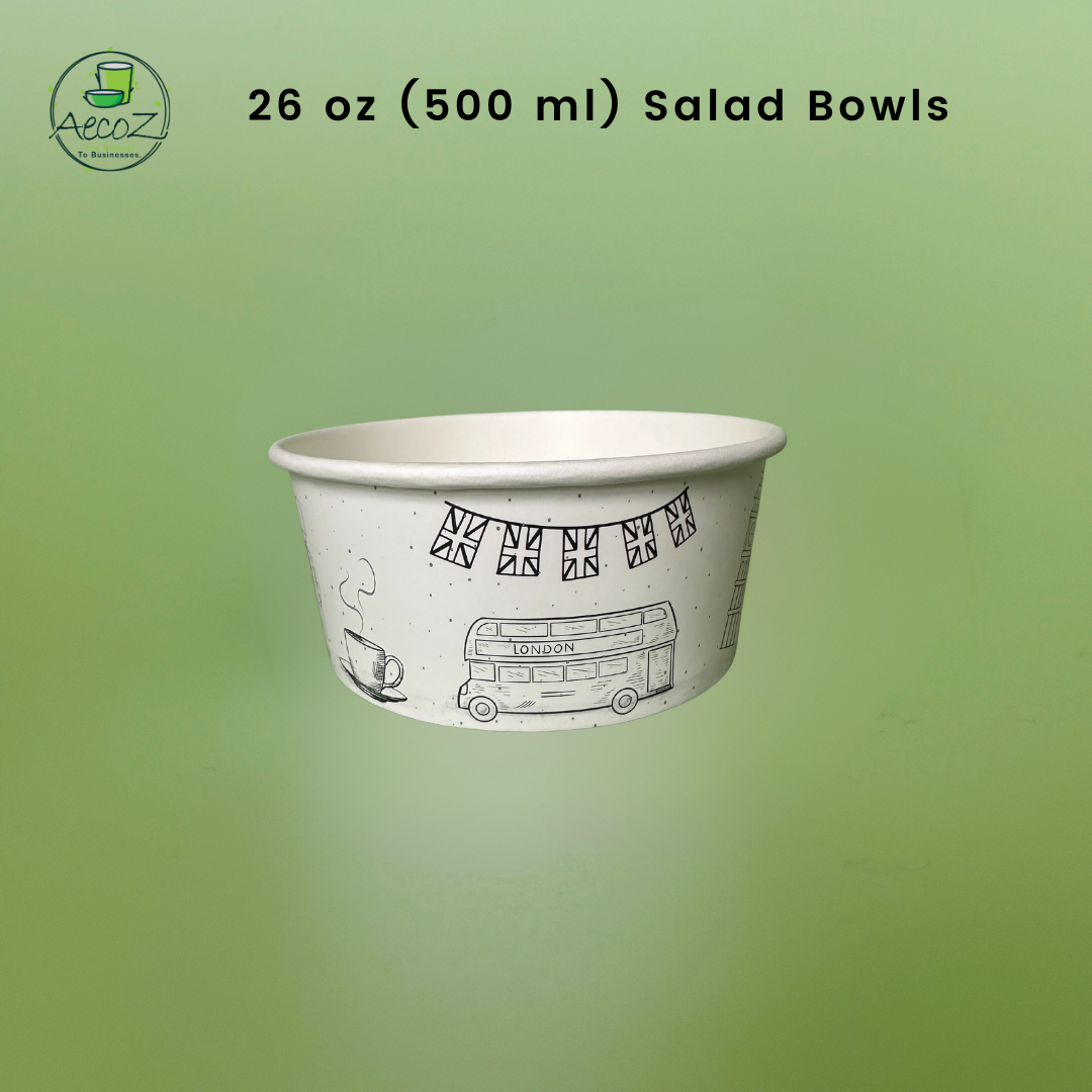 26 oz (750 ml) Printed salad container - Box 26 oz (750 ml) Printed salad container - Box
