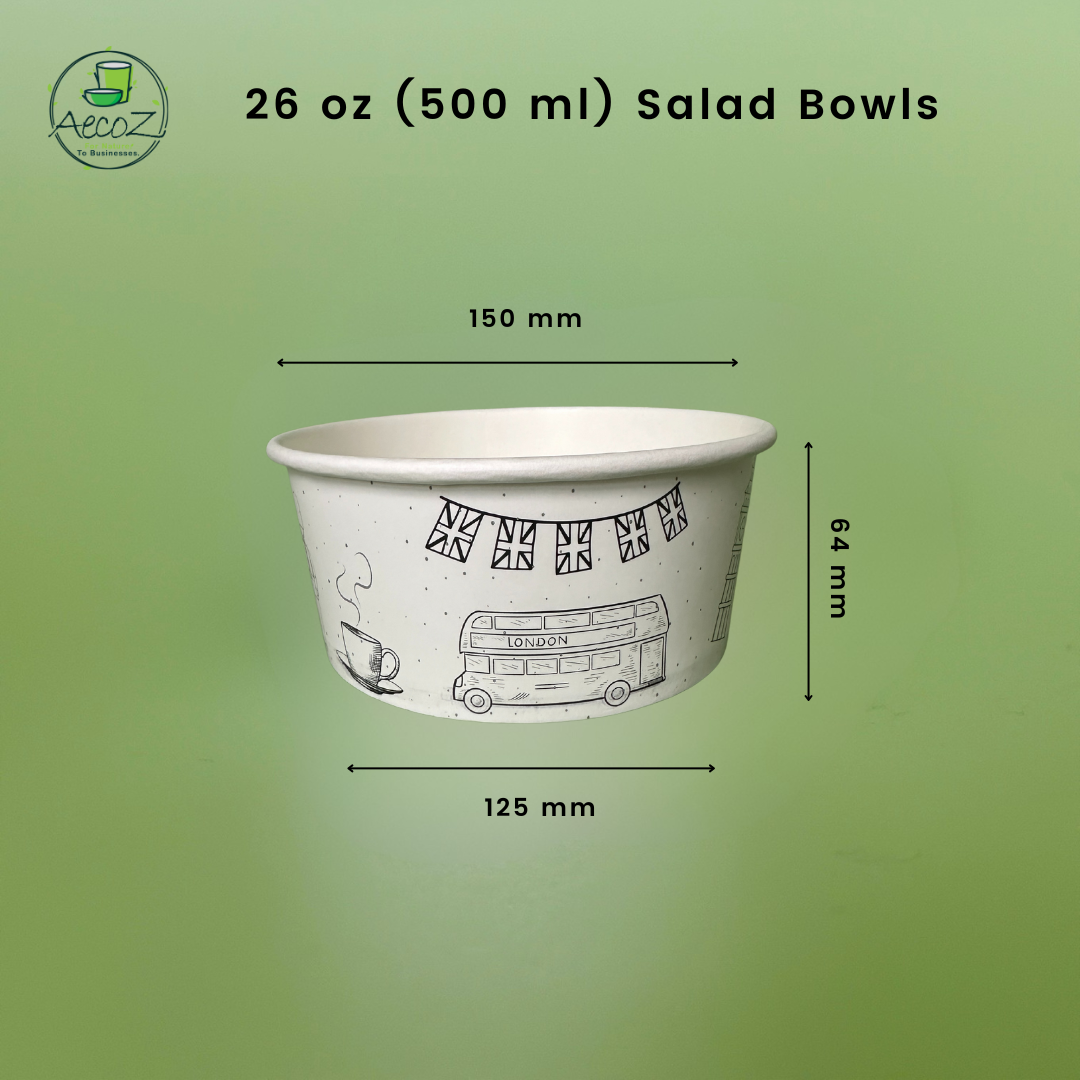 26 oz (750 ml) Printed salad container - Box 26 oz (750 ml) Printed salad container - Box