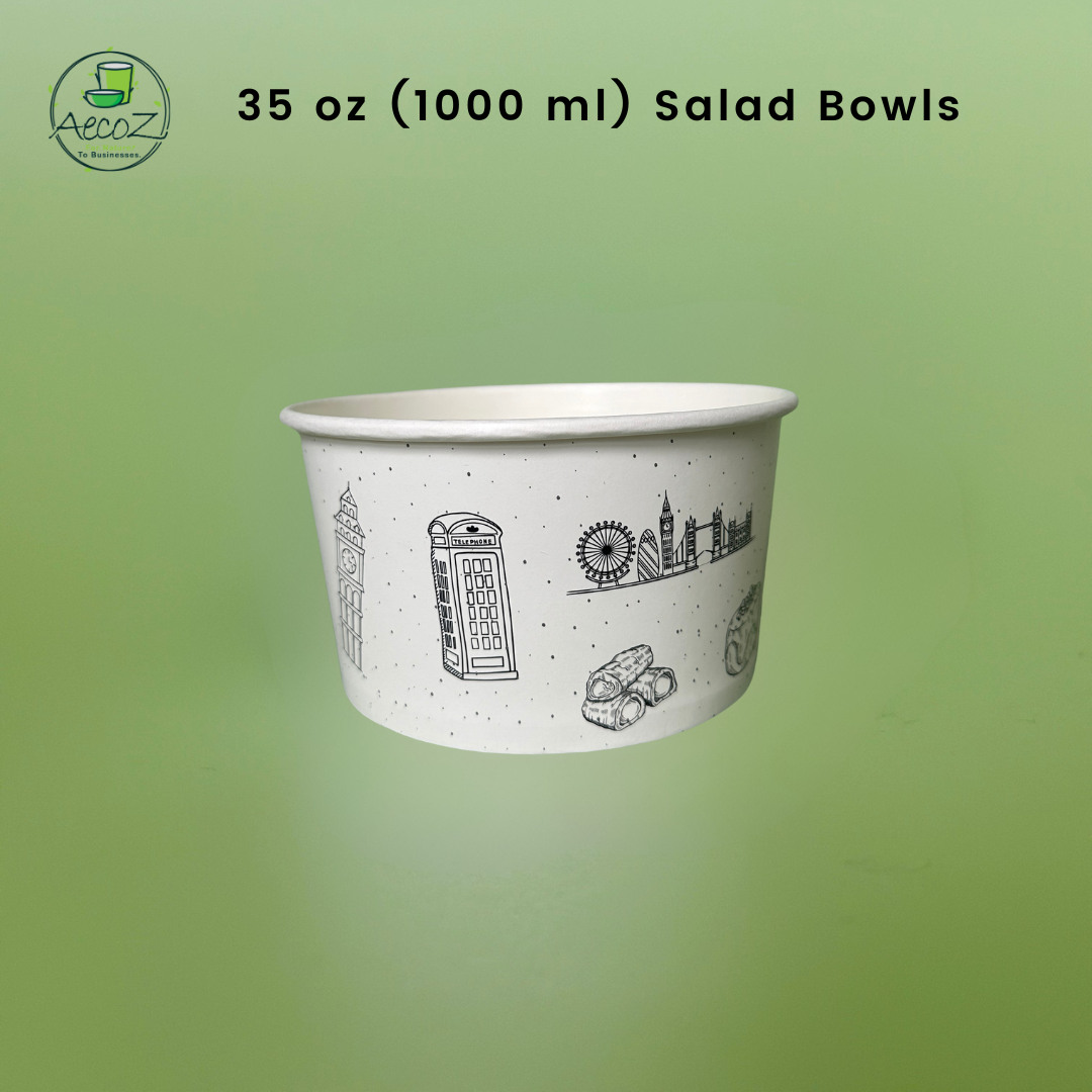 35 oz(1000 ml) Printed salad container - Box 35 oz(1000 ml) Printed salad container - Box