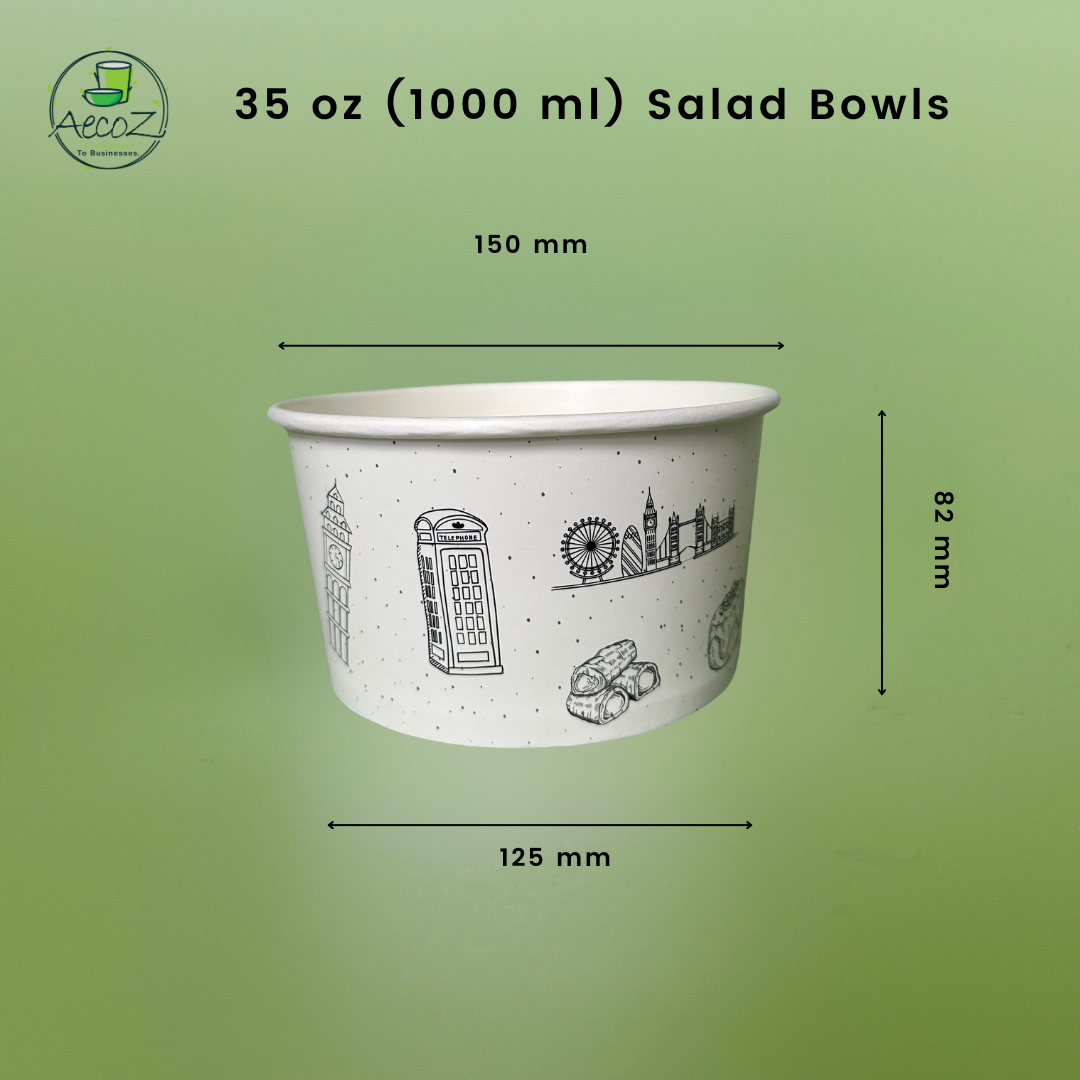 35 oz(1000 ml) Printed salad container - Box 35 oz(1000 ml) Printed salad container - Box