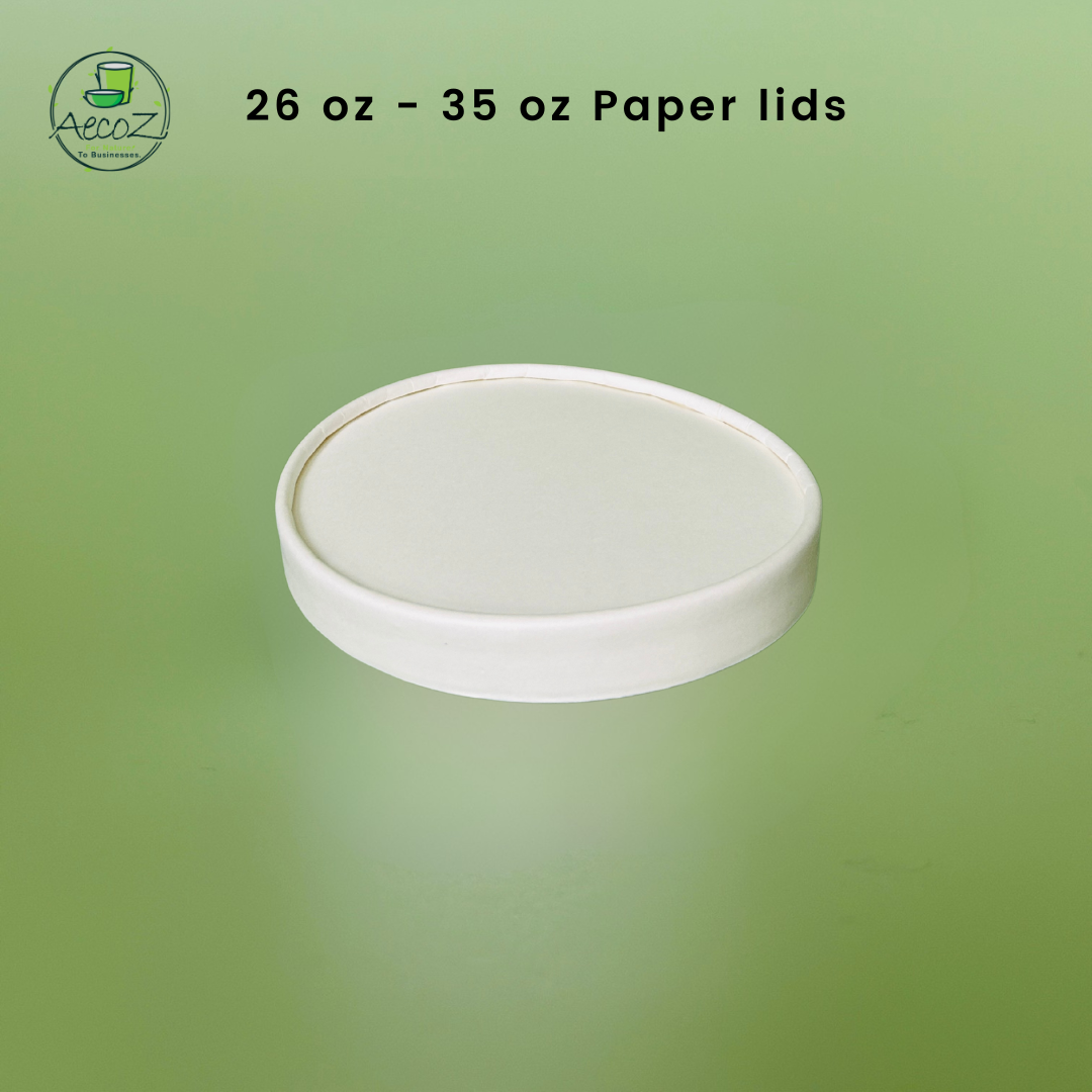 Paper lid for 26 - 35 oz Salad Bowls - Box Paper lid for 26 - 35 oz Salad Bowls - Box