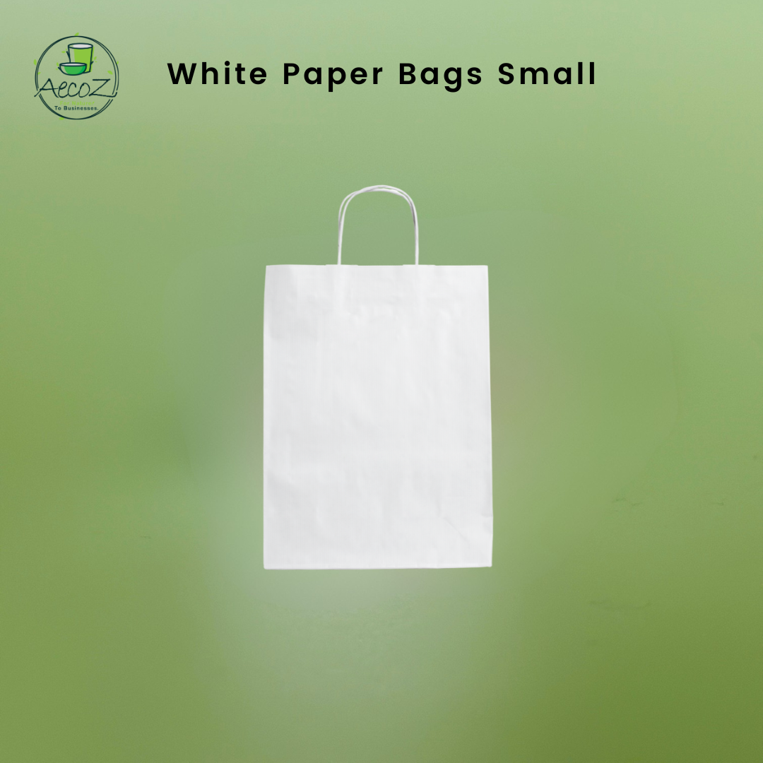 White Paper Bags Small - Box White Paper Bags Small - Box