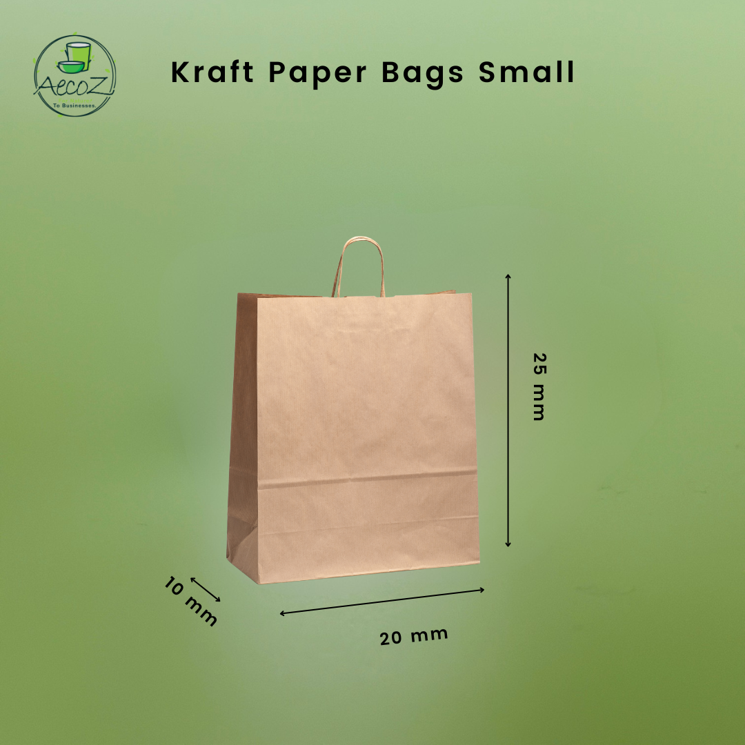 Kraft Paper Carry Bag Small (Twisted Handle)- Box Kraft Paper Carry Bag Small (Twisted Handle)- Box