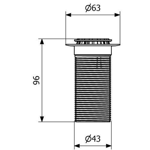 PURUS PUM vertikālā izlietnes izplūde ar integrētu pretsmakas membrānu (sausais traps) 1 1/4 H=90 mm PURUS PUM vertikālā izlietnes izplūde ar integrētu pretsmakas membrānu (sausais traps) 1 1/4 H=90 mm
