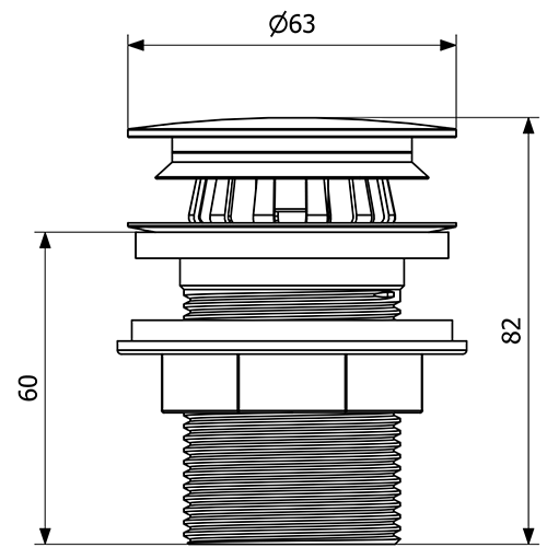 PURUS PUM vertikālā izlietnes izplūde ar integrētu pretsmakas membrānu (sausais traps) 1 1/4 H=60 mm PURUS PUM vertikālā izlietnes izplūde ar integrētu pretsmakas membrānu (sausais traps) 1 1/4 H=60 mm