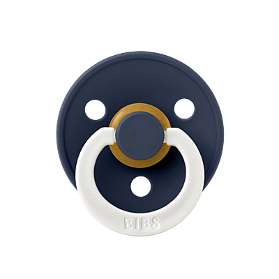 BIBS Pacifier Colour 2 PACK Latex Size 2 Petrol GLOW/Deep Space GLOW