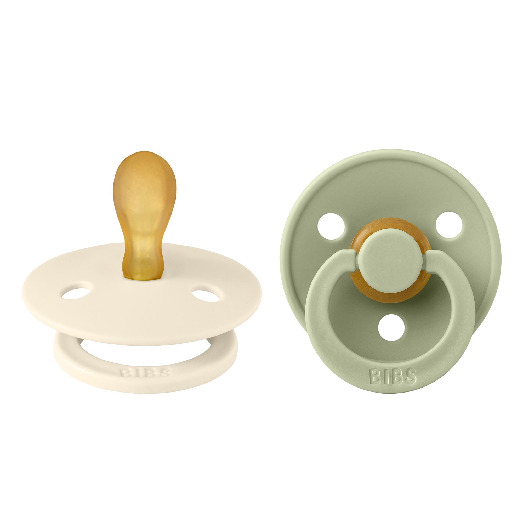 Bibs Colour 2 Pack Latex Size 1 Symmetrical Ivory/Sage Bibs Colour 2 Pack Latex Size 1 Symmetrical Ivory/Sage