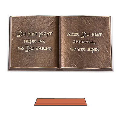 Bronzen boek met tekst