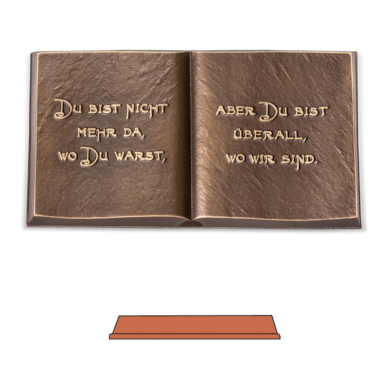 Bronzen boek met tekst