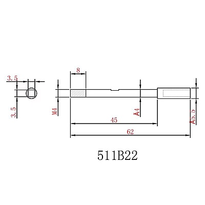 4mm Stub Shaft w/Thread (62mm) 4mm Stub Shaft w/Thread (62mm)