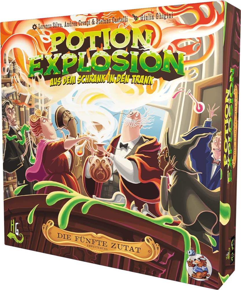 Potion Explosion: Die fünfte Zutat DEUTSCH Boxencover links Potion Explosion: Die fünfte Zutat DEUTSCH Boxencover links