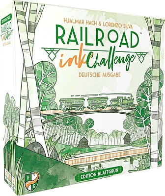 Railroad Ink Challenge: Edition Blattgrün DEUTSCH Boxencover Railroad Ink Challenge: Edition Blattgrün DEUTSCH Boxencover