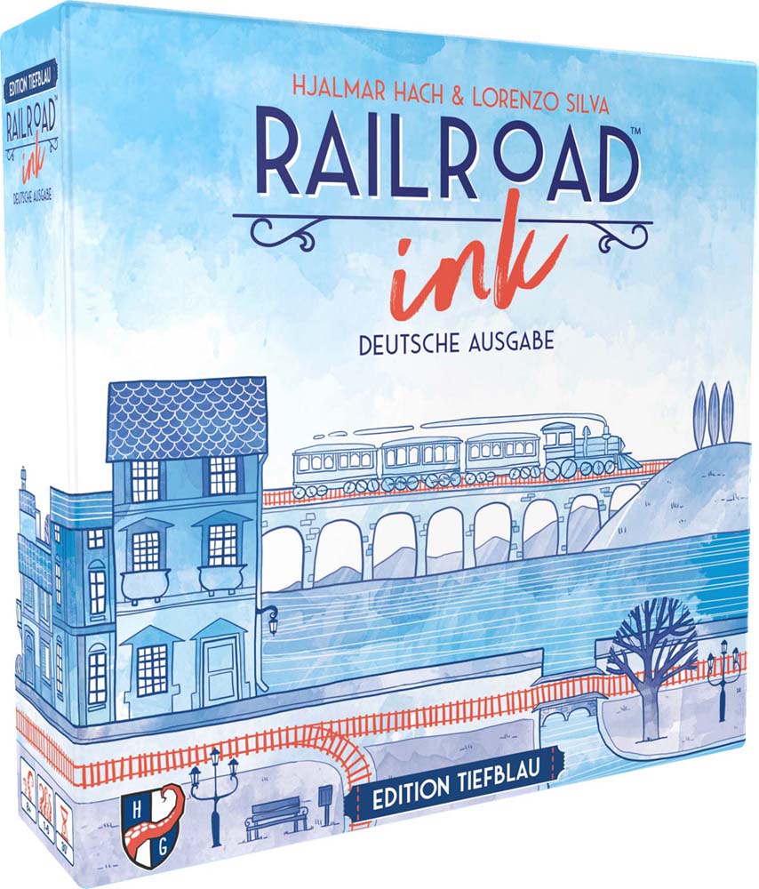 Railroad Ink: Edition Tiefblau DEUTSCH Boxencover Railroad Ink: Edition Tiefblau DEUTSCH Boxencover