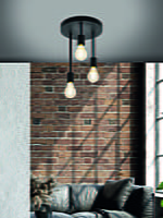 Wilmcote Ceiling Surface 3x E27 Black