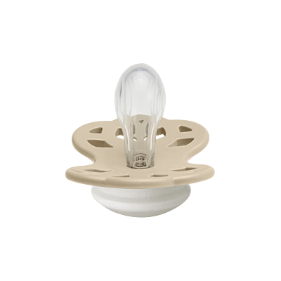 BIBS Pacifier Infinity Symmetrical Silicone Size 1 Vanilla GLOW