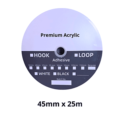45mm x 25m Hook & Loop Premium Acrylic Adhesive