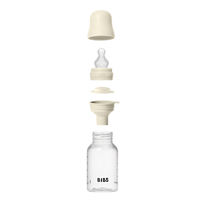 Bibs Baby Bottle Round Silicone 2 pack 150ml Slow Flow Ivory