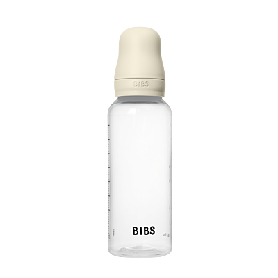 Bibs Baby Bottle Round Silicone 2 pack 270ml Medium Flow Ivory Bibs Baby Bottle Round Silicone 2 pack 270ml Medium Flow Ivory
