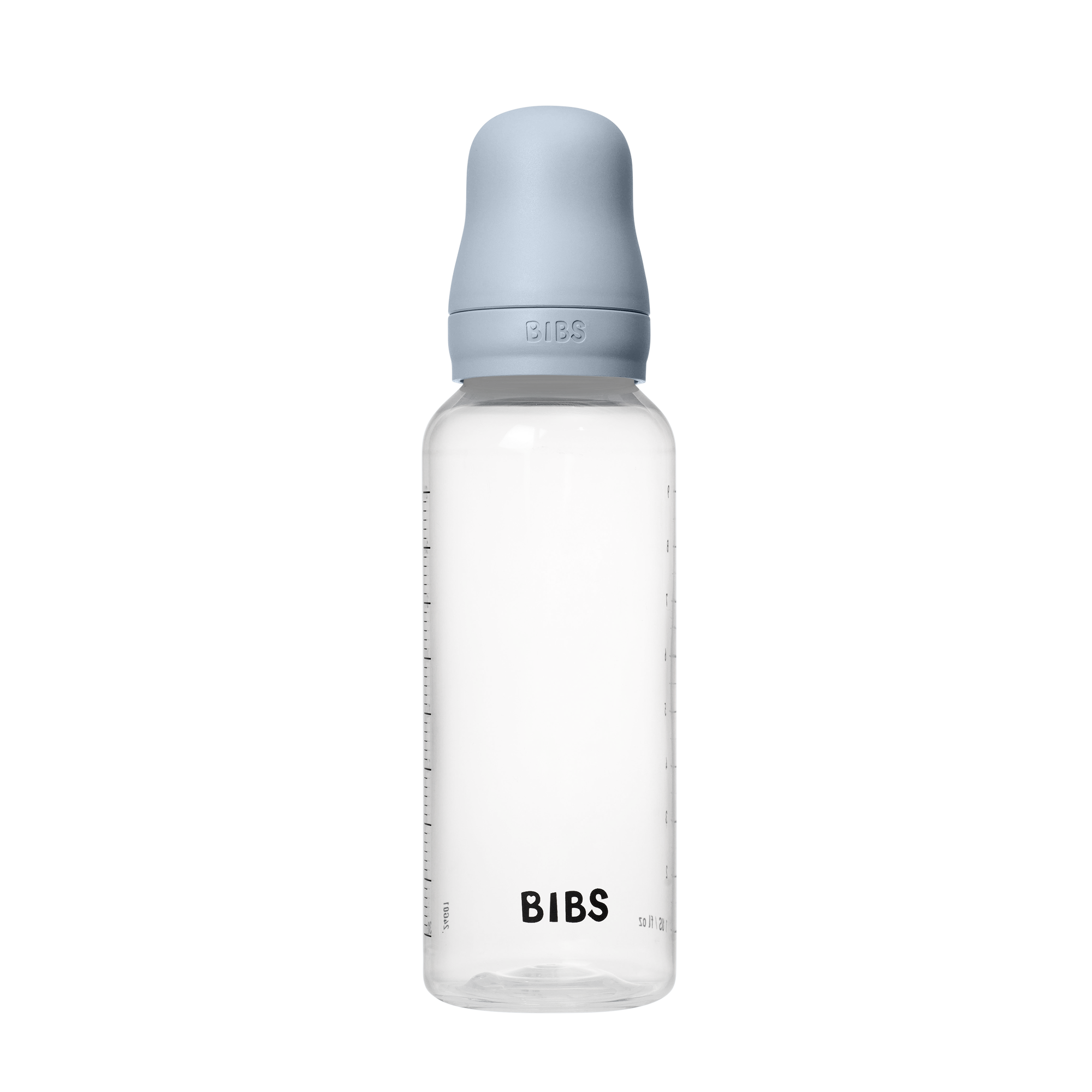 Bibs Baby Bottle Round Silicone 1 pack 270ml Medium Flow Baby Blue