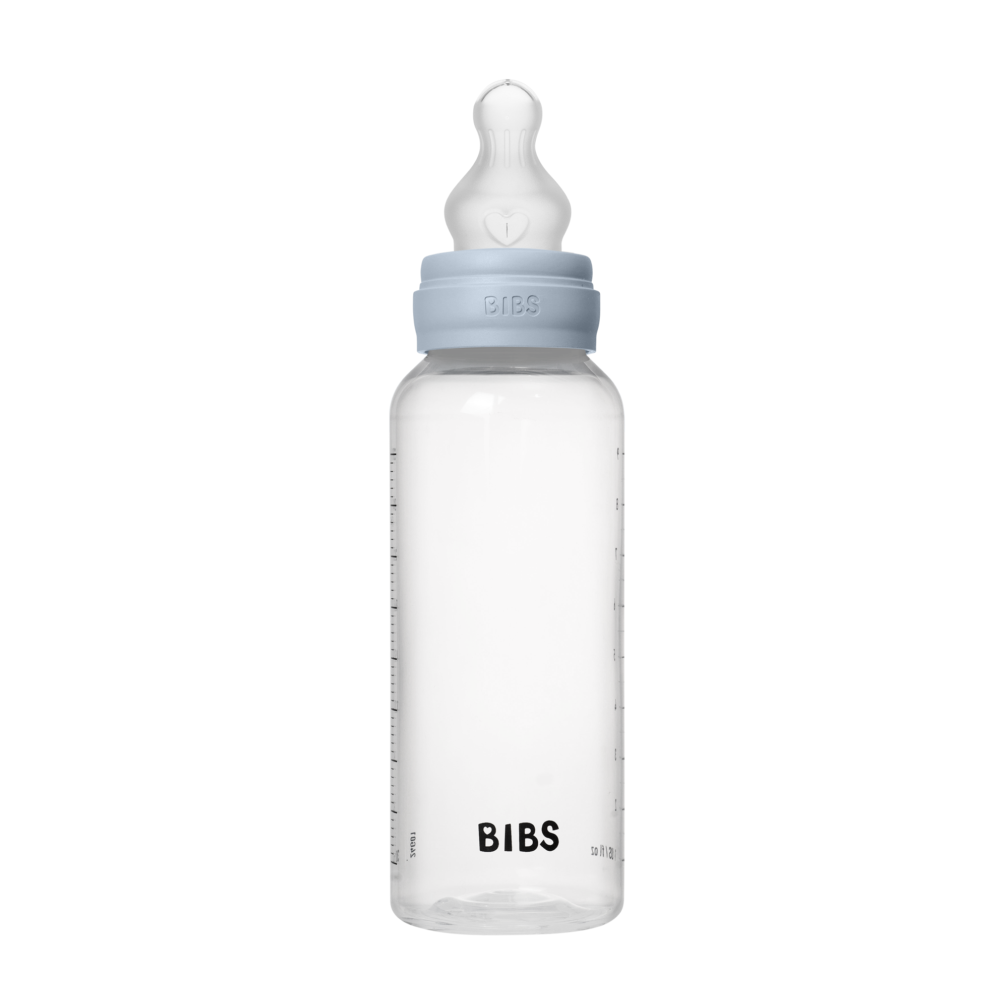 Bibs Baby Bottle Round Silicone 1 pack 270ml Medium Flow Baby Blue