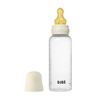 Bibs Baby Bottle Round Latex 1 pack 270ml Medium Flow Ivory