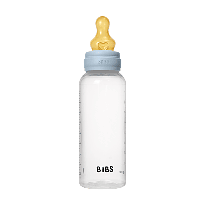 Bibs Baby Bottle Round Latex 1 pack 270ml Medium Flow Baby Blue