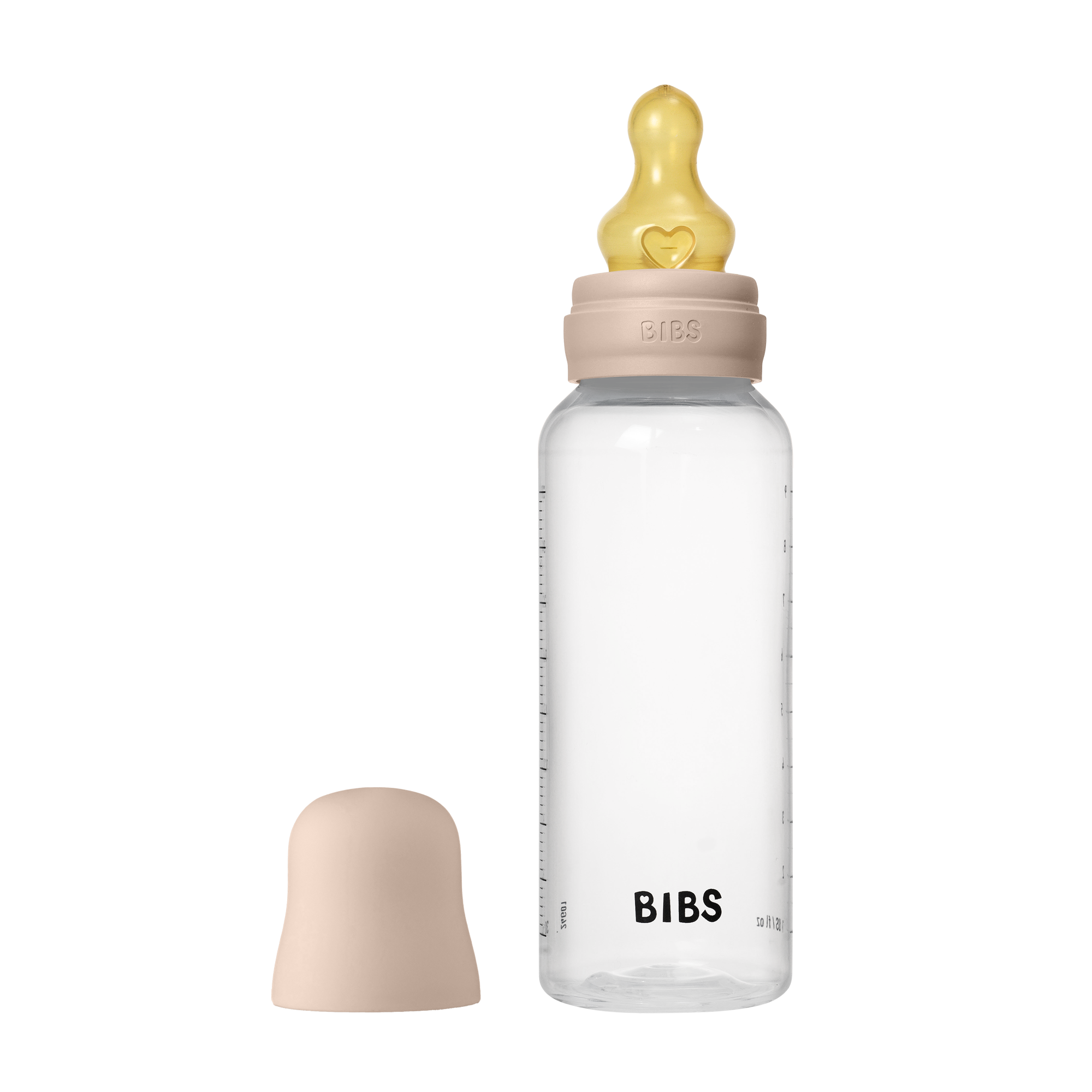 Bibs Baby Bottle Round Latex 1 pack 270ml Medium Flow Blush