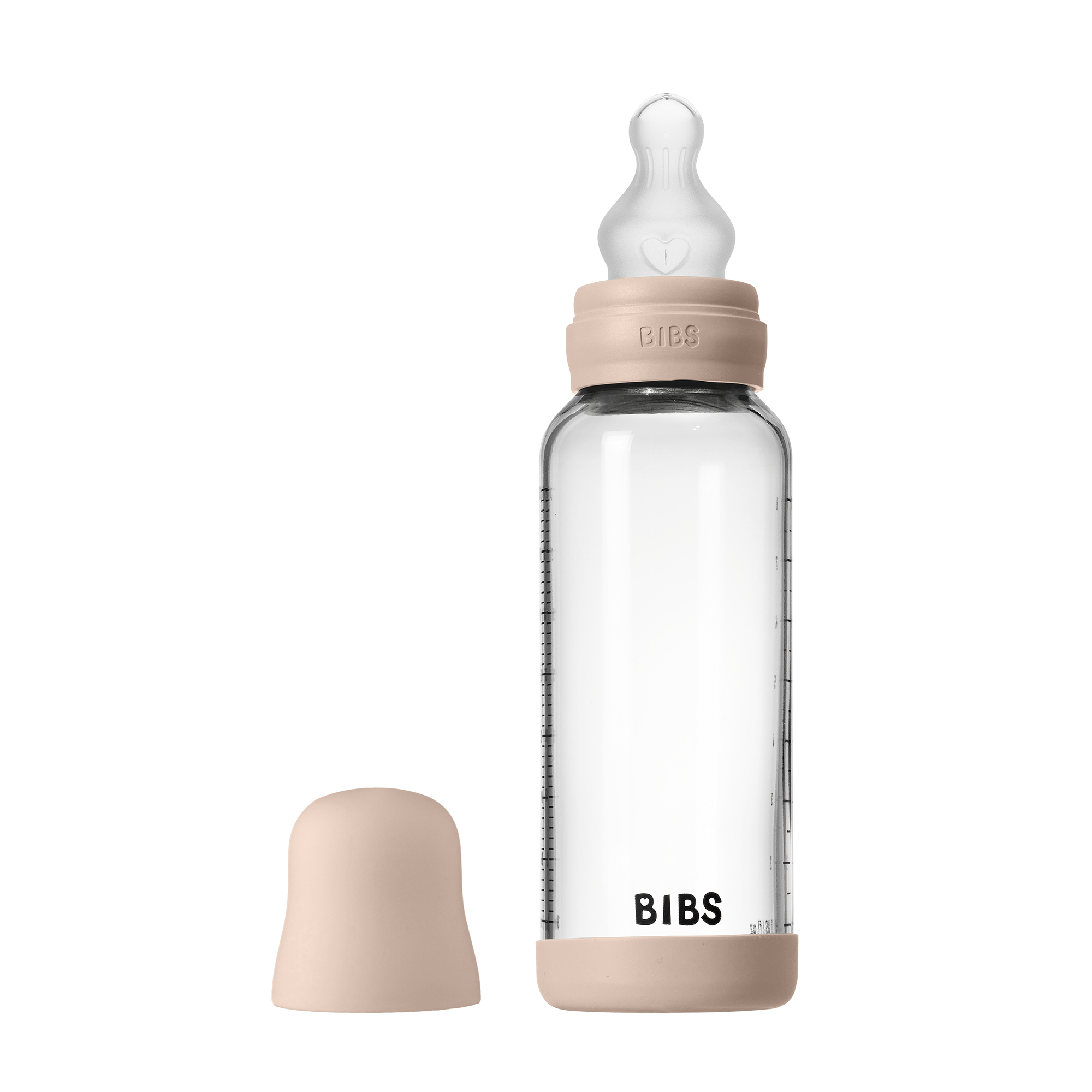 Bibs Baby Glass Bottle Round Silicone 1 pack 240ml Medium Flow Blush Bibs Baby Glass Bottle Round Silicone 1 pack 240ml Medium Flow Blush