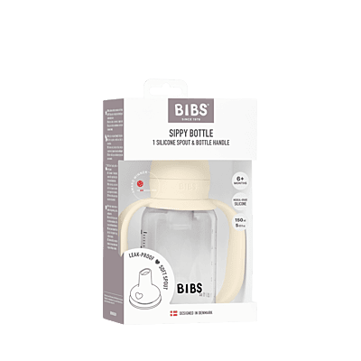 BIBS Baby Sippy Bottle Spout Silicone 1 pack 150ml Ivory BIBS Baby Sippy Bottle Spout Silicone 1 pack 150ml Ivory
