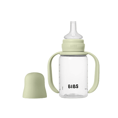 BIBS Baby Sippy Bottle Spout Silicone 1 pack 150ml Sage BIBS Baby Sippy Bottle Spout Silicone 1 pack 150ml Sage