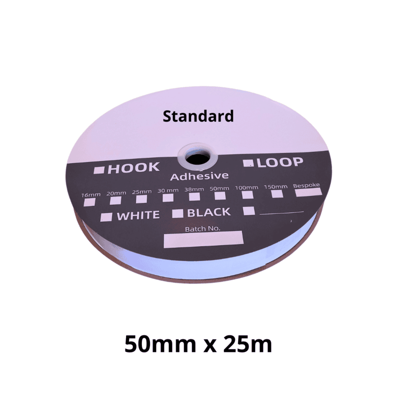 50mm x 25m Hook & Loop Standard Adhesive