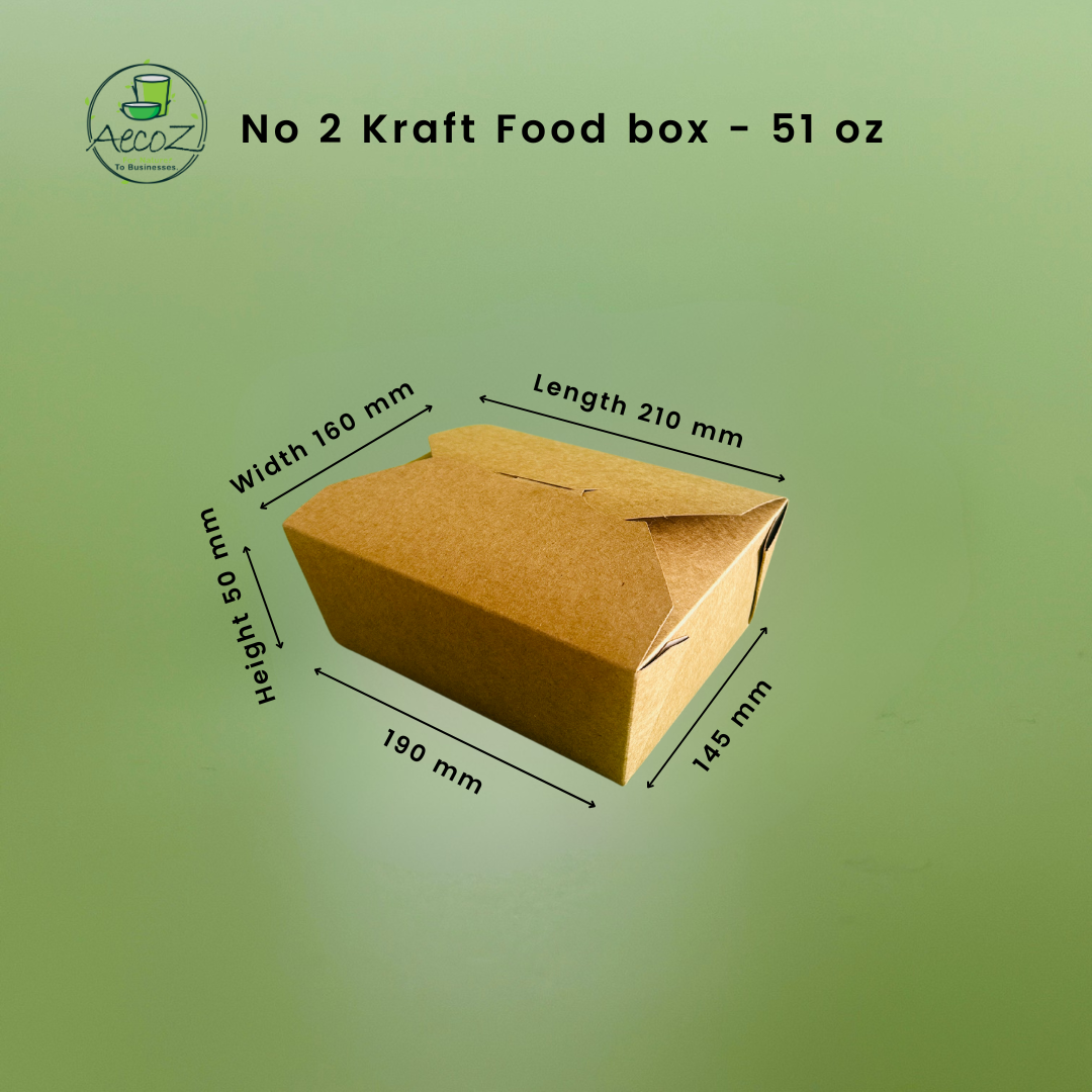 Kraft Food box - No 2 - 1450 ml/ 51 oz/1.5 ltrs - Box Kraft Food box - No 2 - 1450 ml/ 51 oz/1.5 ltrs - Box