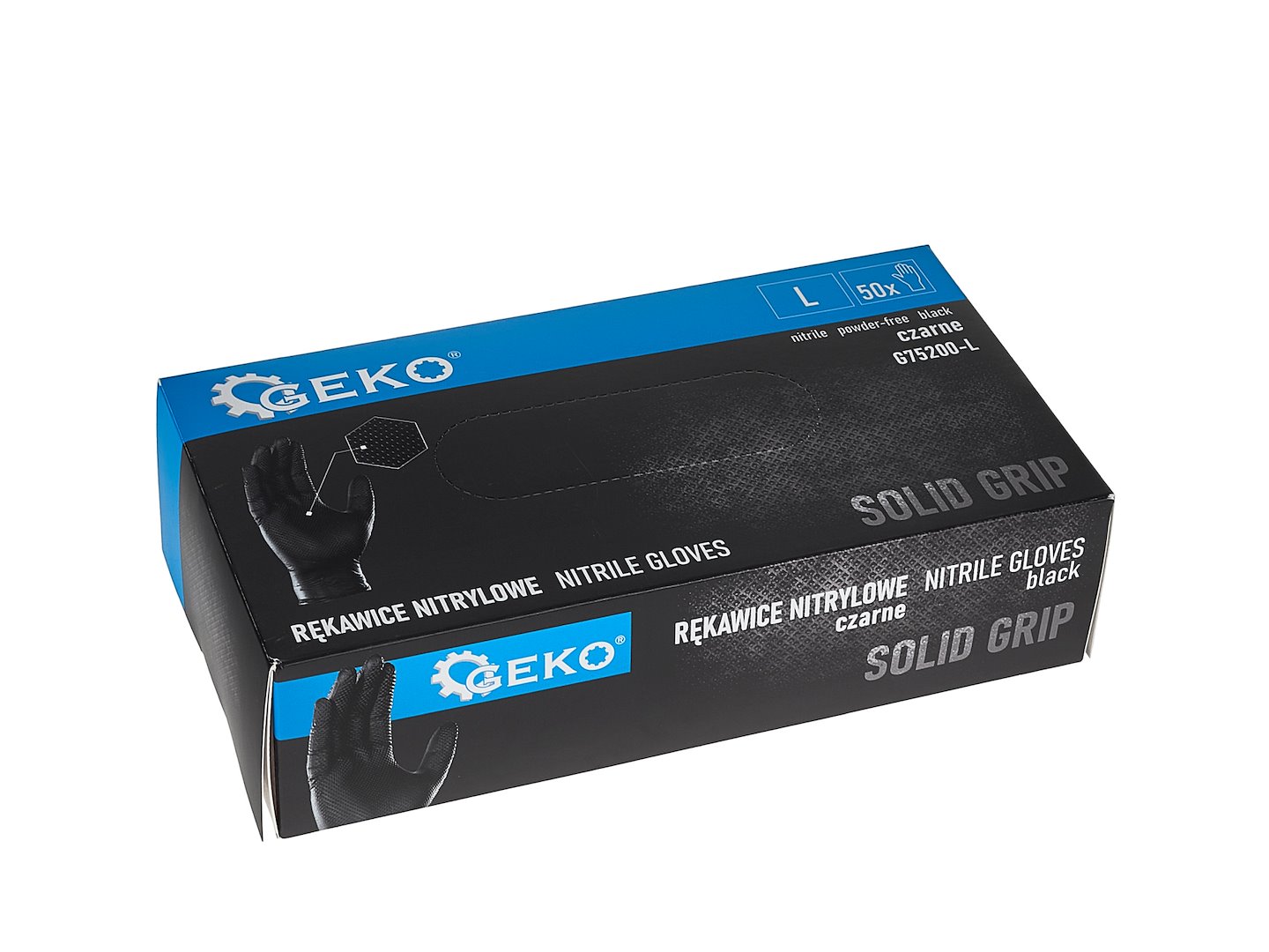 Nitrlile gloves SOLID GRIP 50pcs size L, black G75200-L Nitrlile gloves SOLID GRIP 50pcs size L, black G75200-L